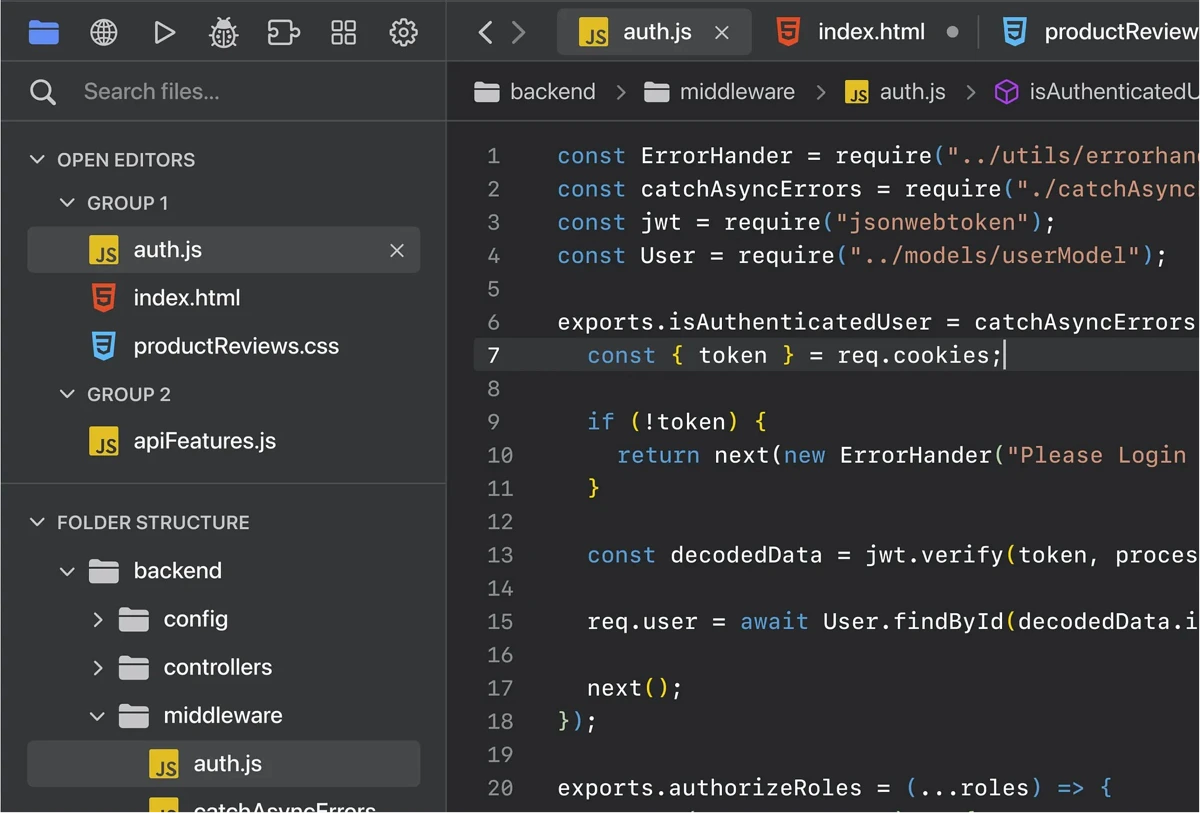 VS Code editor
